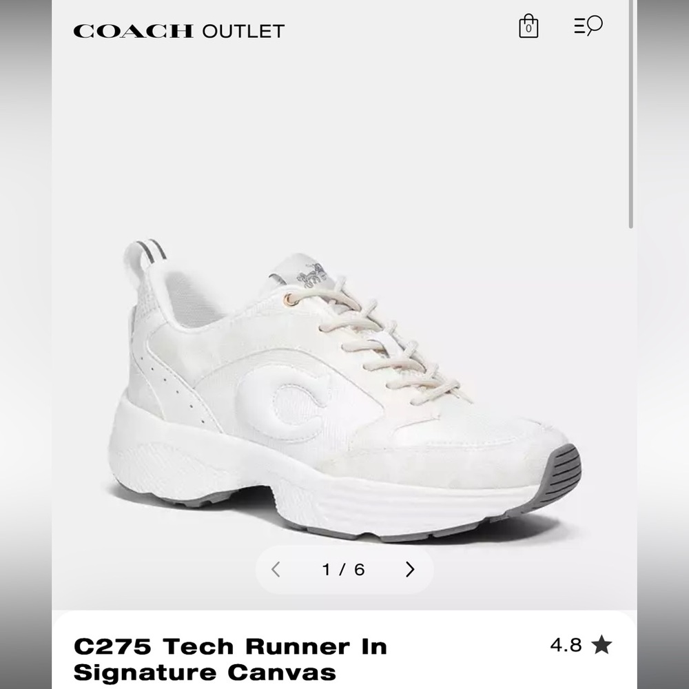 Coach Runner Canvas Sneaker & Purse On A Chain SET - Picture 9 of 11